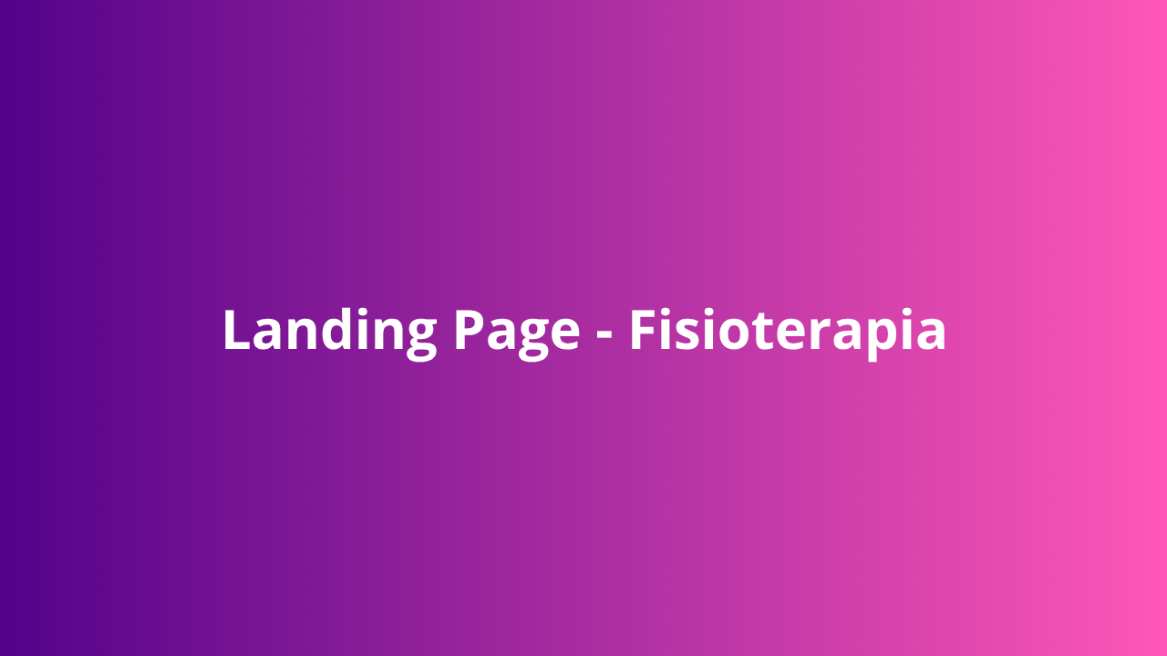 Landing Page Fisioterapia